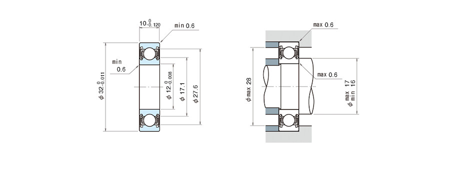 NSK Bearing 6201DDU &